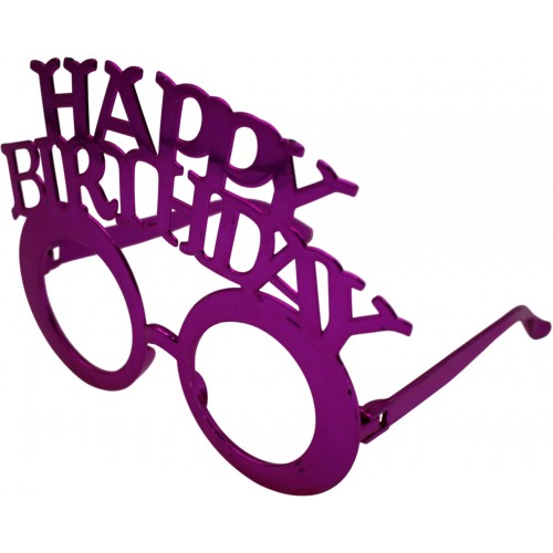 Окуляри великі "Happy birthday" фуксія №15817