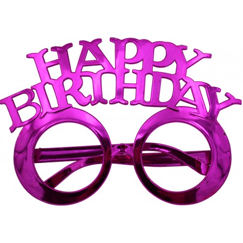 Окуляри великі "Happy birthday" фуксія №15817