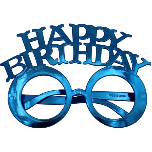 Окуляри великі "Happy birthday" синій №15819