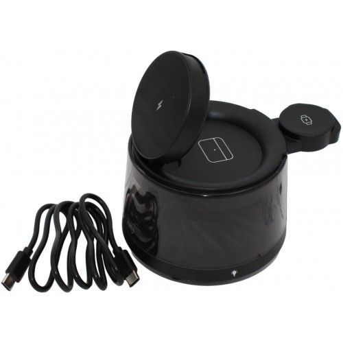 Зарядний пристрій WUW №Wi-039 5в1,безпровідний, колонка, нічник,15W black/Breidon/