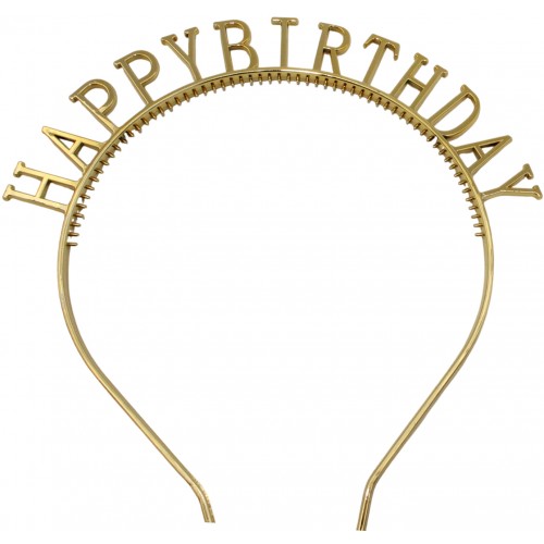 Обруч для волосся та окуляри "Happy birthday" золото №16487