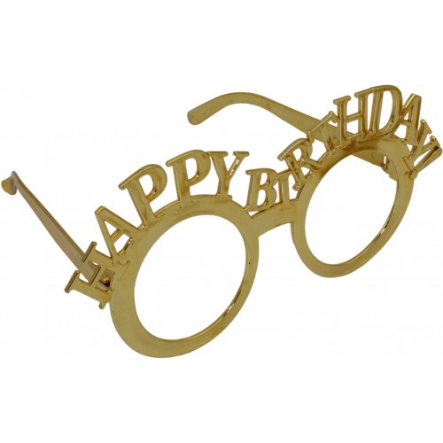 Обруч для волосся та окуляри "Happy birthday" золото №16487