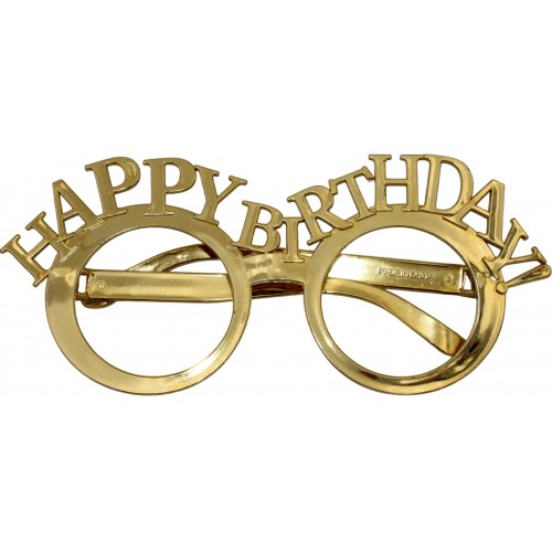 Обруч для волосся та окуляри "Happy birthday" золото №16487
