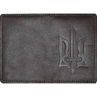 Обклад. на паспорт ID-1 Тризуб Меч шкіра шокол. тисн. №54588
