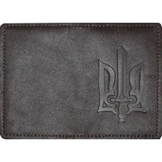 Обклад. на паспорт ID-1 Тризуб Меч шкіра шокол. тисн. №54588