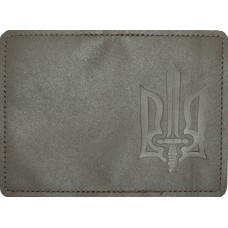 Обклад. на паспорт ID-1 Тризуб Меч шкіра хакі тисн. №54589