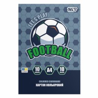 Картон кольор. А4 одностор.10арк./10кольор. Football №955491/Yes/