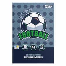Картон кольор. А4 одностор.10арк./10кольор. Football №955491/Yes/