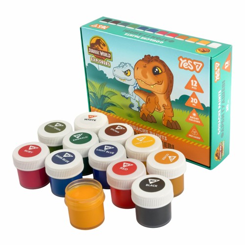 Гуаш "Yes" Jurassic World.Kids 12кольор. 20мл №230443(12)(24)