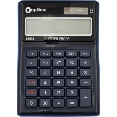  Калькулятор Optima 12-розрядний 134х107х34мм, водонепроникний (1) (20) (40) №O75514