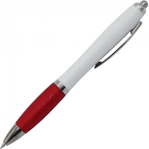 Ручка авт. кульк. SL1158W(1202W) корп. біло-черв.