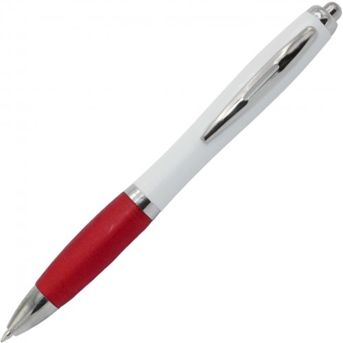 Ручка авт. кульк. SL1158W(1202W) корп. біло-черв.