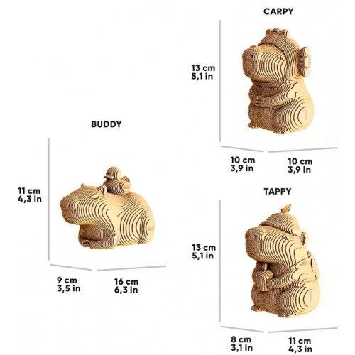Пазли 3D "Cartonic" Capybara Trio