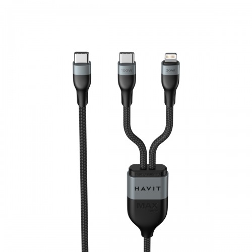 Кабель Type C > lightning Havit XV-CB6326 PD100W 2.4A 1.2м