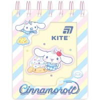 Блокнот пруж. А6 80арк. кліт. карт. обкл. вирубка "Cinnamoroll" №CR26-276/Kite/