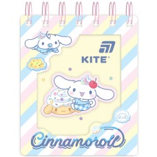 Блокнот пруж. А6 80арк. кліт. карт. обкл. вирубка "Cinnamoroll" №CR26-276/Kite/