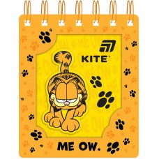 Блокнот пруж. А6 80арк. кліт. карт. обкл. вирубка "Garfield" №GF26-276/Kite/