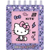 Блокнот пруж. А6 80арк. кліт. карт. обкл. вирубка "Hello Kitty" №HK26-279-1/Kite/
