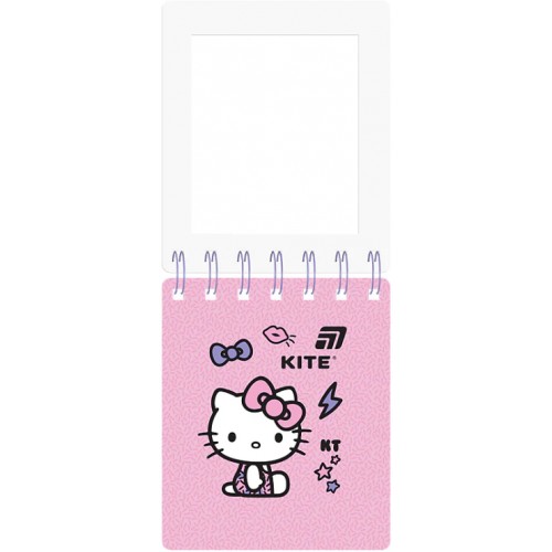 Блокнот пруж. А6 80арк. кліт. карт. обкл. вирубка "Hello Kitty" №HK26-279-1/Kite/