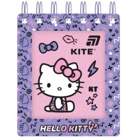 Блокнот пруж. А6 80арк. кліт. карт. обкл. вирубка "Hello Kitty" №HK26-276-1/Kite/
