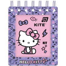 Блокнот пруж. А6 80арк. кліт. карт. обкл. вирубка "Hello Kitty" №HK26-276-1/Kite/