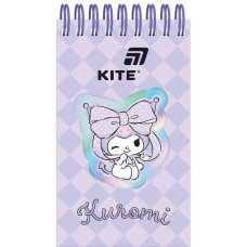 Блокнот пруж. А6 80арк. лін. карт. обкл. вирубка "Kuromi" №HK26-279-2/Kite/