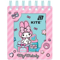 Блокнот пруж. А6 80арк. кліт. карт. обкл. вирубка "My Melody" №HK26-276-2/Kite/