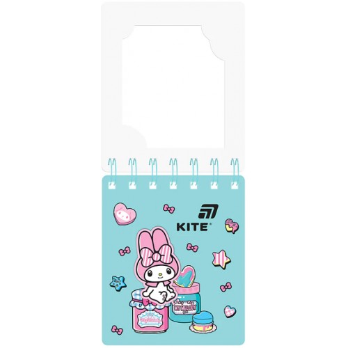 Блокнот пруж. А6 80арк. кліт. карт. обкл. вирубка "My Melody" №HK26-276-2/Kite/