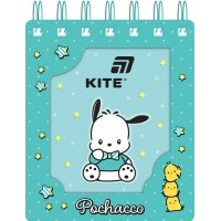 Блокнот пруж. А6 80арк. кліт. карт. обкл. вирубка "Pochacco" №PC26-276/Kite/