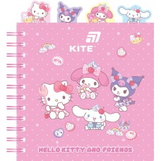 Блокнот пруж. В6 80арк. кліт. карт. обкл. з розділювачами "Hello Kitty" №HK26-278/Kite/