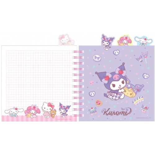 Блокнот пруж. В6 80арк. кліт. карт. обкл. з розділювачами "Hello Kitty" №HK26-278/Kite/