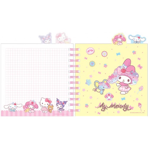 Блокнот пруж. В6 80арк. кліт. карт. обкл. з розділювачами "Hello Kitty" №HK26-278/Kite/