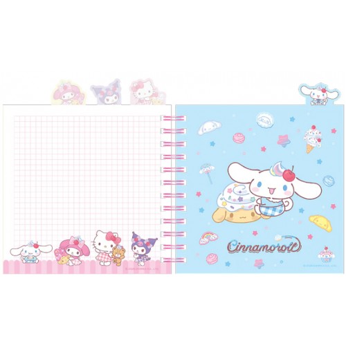 Блокнот пруж. В6 80арк. кліт. карт. обкл. з розділювачами "Hello Kitty" №HK26-278/Kite/