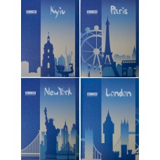 Книга-канц. А4 80арк. кліт. тв. лам. офс. "Столиці світу" №BM.2300-102i/Buromax/