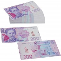 Сувенірні гроші "200грн" картон ламінація (20шт)