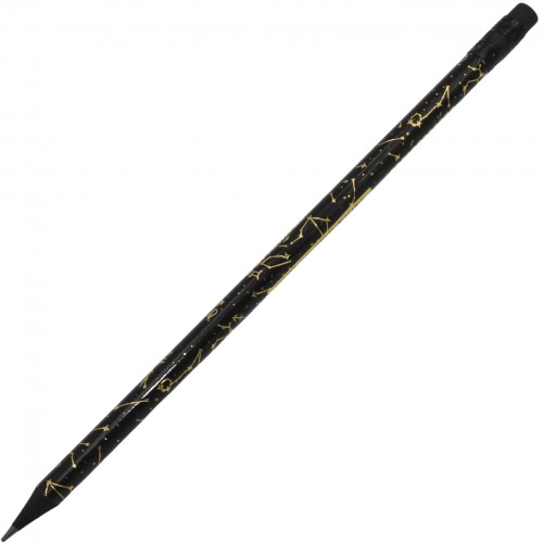 Олівець гр. "Buromax" №BM.8529 HB Black Zodiac з гумкою(100)