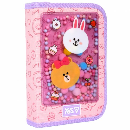 Пенал "Yes" Line Friends Always Together тв.,одинар.,1клап.,б/н №HP-03/533731/Р-26