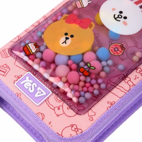 Пенал "Yes" Line Friends Always Together тв.,одинар.,1клап.,б/н №HP-03/533731/Р-26