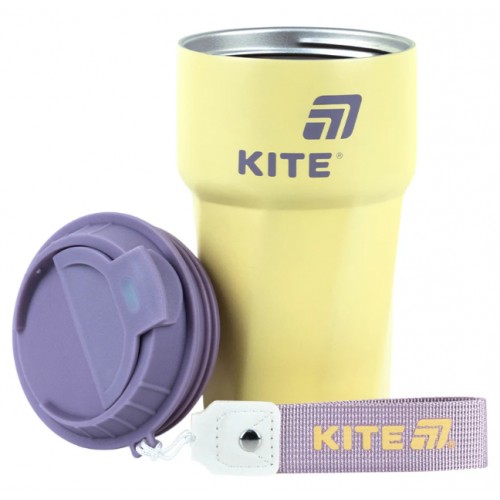 Термочашка метал. 0,45л "Kite" жовта №K26-1220-3