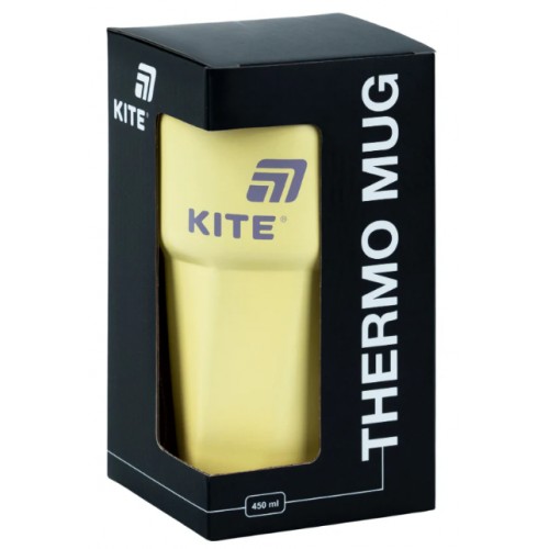Термочашка метал. 0,45л "Kite" жовта №K26-1220-3