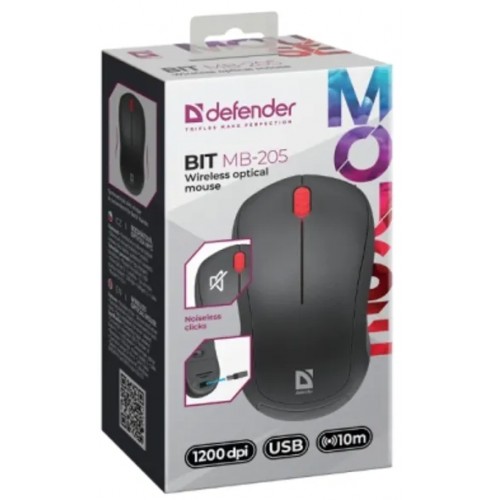 Мишка BT Defender Bit MB-205 "безшумна" (1200dpi) black