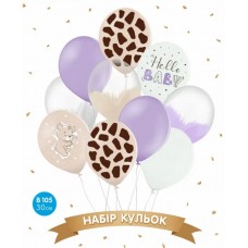 Набір кульок повітр. латексних 12"/30см "Hello Baby" 10шт №14197