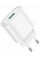 Зарядний пристрій Hoco №C109A швидка зарядка 1USB+Type-C 3.0A white