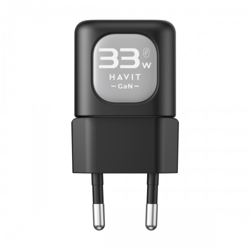 Зарядний пристрій Havit №HV-UC230 Gan швидка зарядка USB+Type-C 33W black