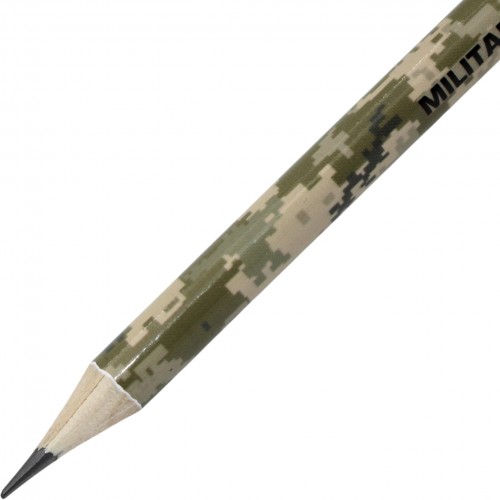 Олівець гр. "Buromax" №8528-HB Military з гумкою(100)(2400)