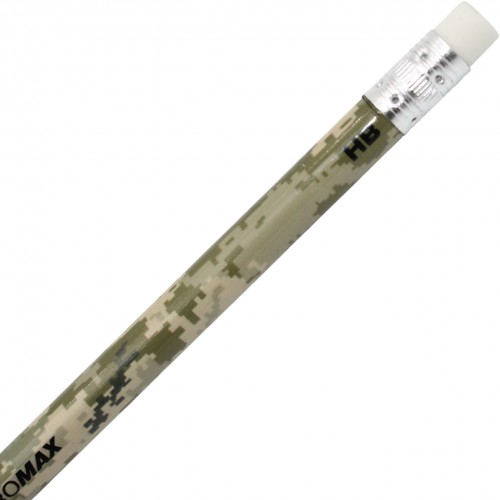 Олівець гр. "Buromax" №8528-HB Military з гумкою(100)(2400)