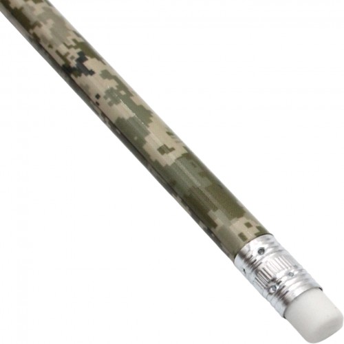 Олівець гр. "Buromax" №8528-HB Military з гумкою(100)(2400)