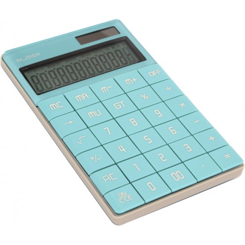 Калькулятор "Deli" №NS041 (12-розряд.) 165х103х12,5мм блакитний(10)
