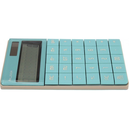 Калькулятор "Deli" №NS041 (12-розряд.) 165х103х12,5мм блакитний(10)
