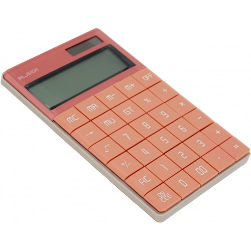 Калькулятор "Deli" №NS041 (12-розряд.) 165х103х12,5мм рожевий(10)